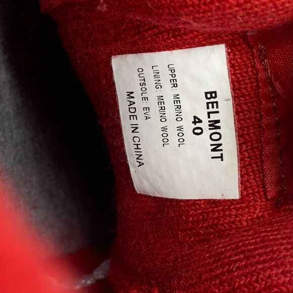 Woolloomooloo Sneakers Tennis Shoes Belmont Merino Wool‎ Red Fits sizes 9.5-10 - Picture 10 of 11